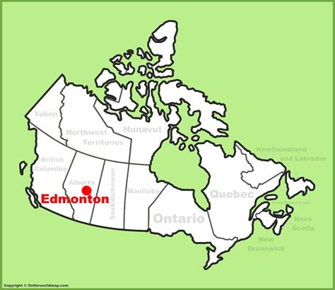 Edmonton location on the Canada Map - Ontheworldmap.com