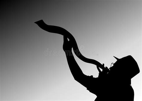 Blowing of the shofar stock illustration. Illustration of jewish ...