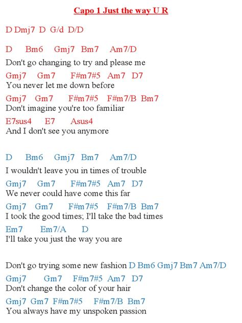 Just The Way You Are Chords and Lyric | PDF