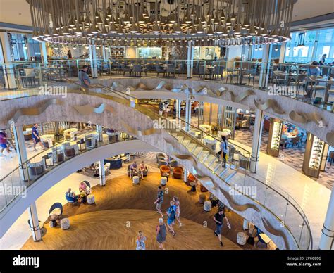 P&O Arvia Cruise Ship atrium, Bridgetown, St Michael Parish, Barbados ...