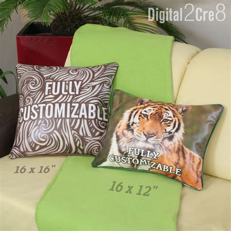 Custom pillow fully printable, faux Leather Pillow Cover, custom printed, decor pillows ...