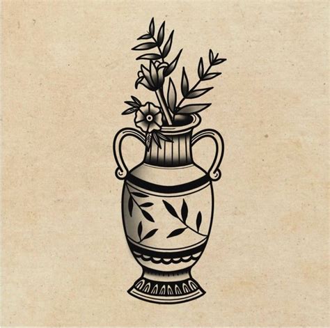 Vase - traditional flowers and vase tattoo design | Traditional tattoo ...