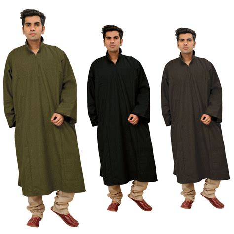 Pure Wool Men's Phiran from Kashmir with Front Zipper | Exotic India ...