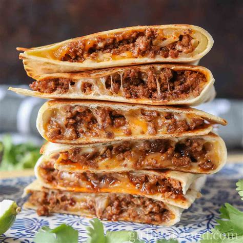 Cheesy Ground Beef Quesadillas | Girl Heart Food®