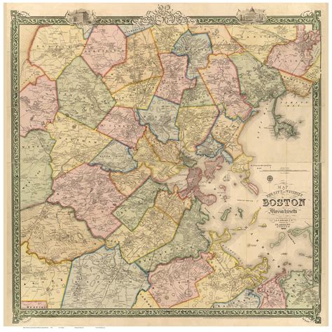 Suffolk County - Boston & Vicinity, Massachusetts 1852 - Old Map ...