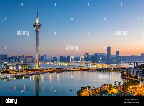 Macau city skyline at night Stock Photo - Alamy