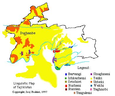 Linguistic Map of Tajikistan Language Map, The Old Curiosity Shop, Tajikistan, Diaspora, Central ...