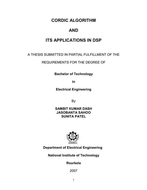 (PDF) CORDIC ALGORITHM AND ITS APPLICATIONS IN DSPethesis.nitrkl.ac.in/4258/1/CORDIC_Algorithm ...