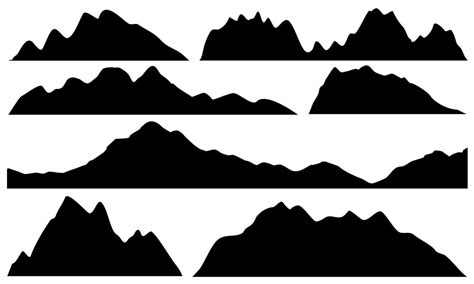 mountain ridge, mountain range black silhouette 7075869 Vector Art at Vecteezy