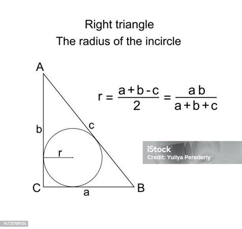 The Radius Of The Incircle Of A Right Triangle Stock Illustration - Download Image Now - Acute ...