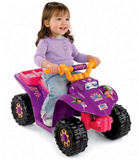 Fisher-Price Power Wheels ATV Dora the Explorer Quad 6V Battery-Powered ...