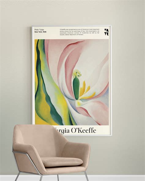 Georgia O'keeffe Pink Tulip Poster Modern Art Gallery - Etsy