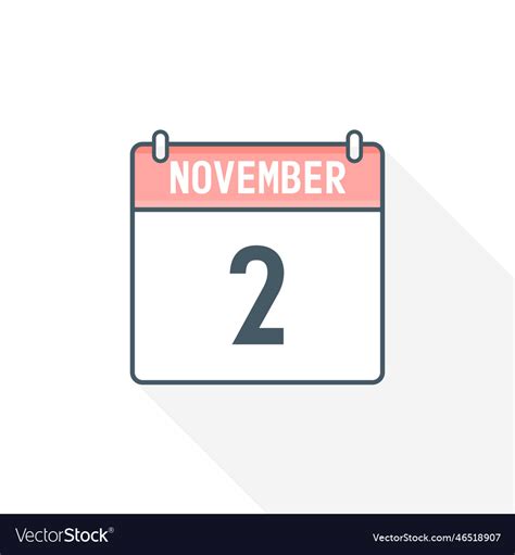 2nd november calendar icon november 2 calendar Vector Image