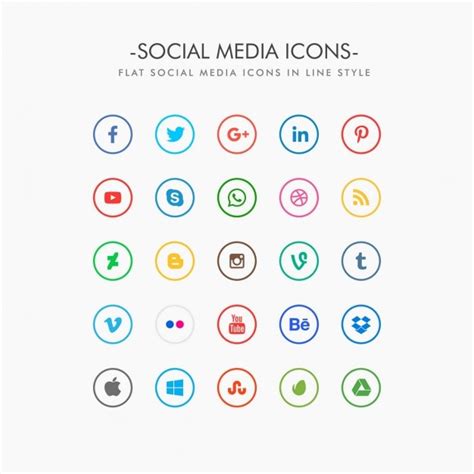 Minimalist Social Media Icons