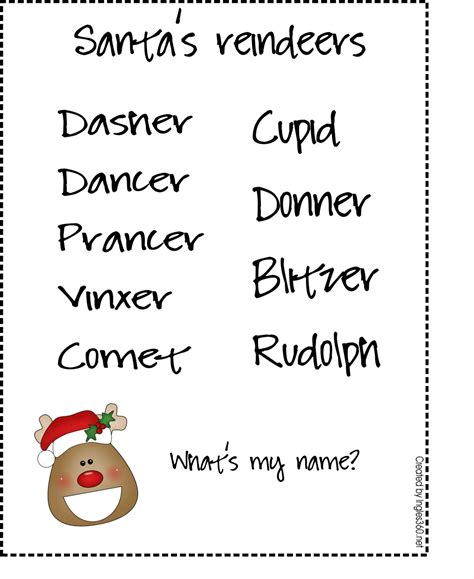 Santa's Reindeer Names submited images.