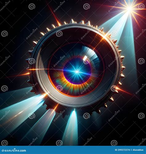 A Close Up Digital Illustration of a Future Camera Lens. Stock Illustration - Illustration of ...