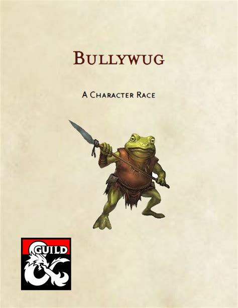 Bullywug - Character Race - Dungeon Masters Guild | Dungeon Masters Guild