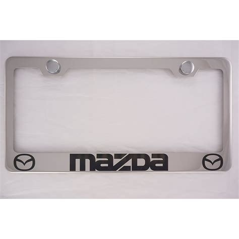 Mazda Laser Engraved Chrome License Plate Frame with Caps, By PRC ...