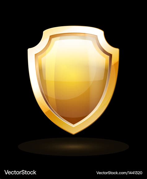 Gold shield Royalty Free Vector Image - VectorStock