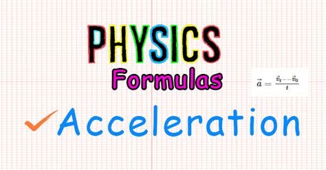 Acceleration Formula - CheckAll.in