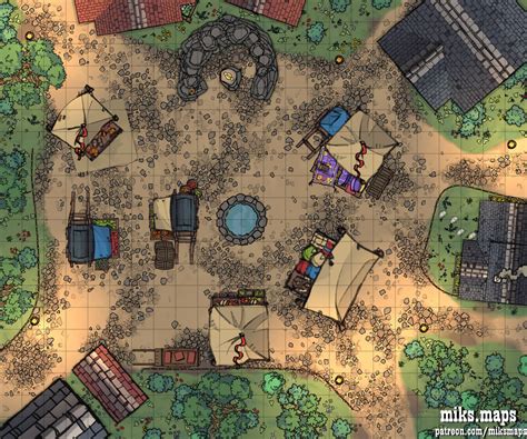 Phandalin Townsquare [24x20] : battlemaps | Fantasy map, Dungeon maps, Pathfinder maps