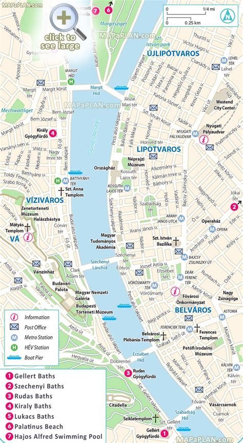 Budapest maps - Top tourist attractions - Free, printable city street ...