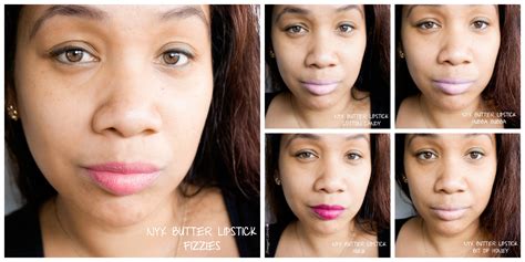 NYX Butter Lipsticks - Swatches: Fizzies, Cotton Candy, Hubba Bubba, Hunk and Bit of Honey ...