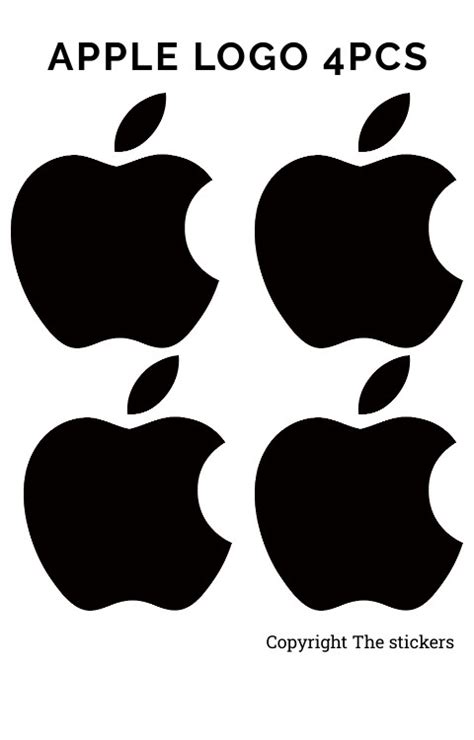 Apple macbook logo original size White & Black - The stickers