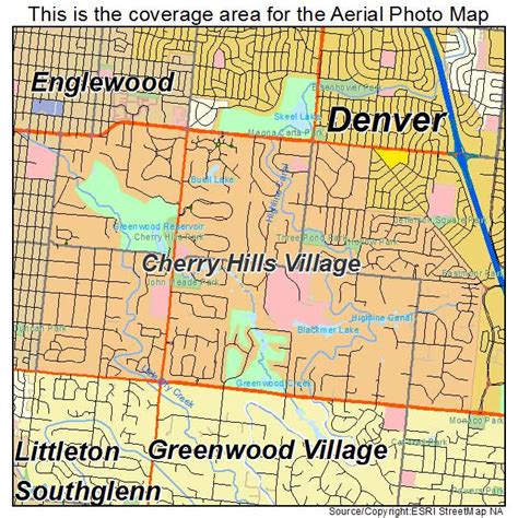 Aerial Photography Map of Cherry Hills Village, CO Colorado