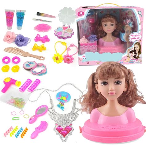 Makeup Doll Set Princess Hair Styling Head Doll Playset with Beauty and Fashion Accessories ...