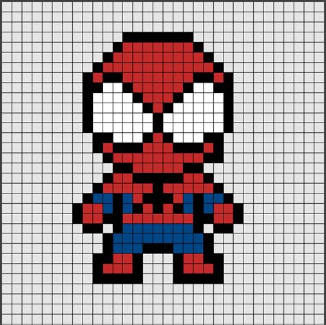 easy pixel art - Patrones de Hama Beads de Spiderman [pixel art ...