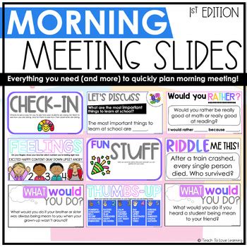 Digital Morning Meeting Slides | Morning Meeting Template | Low Prep