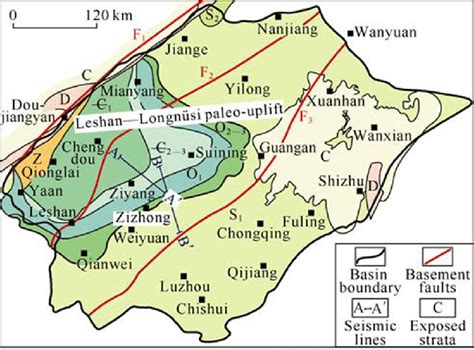 Ancient geological map of the Sichuan Basin before Permian sedimentary ...