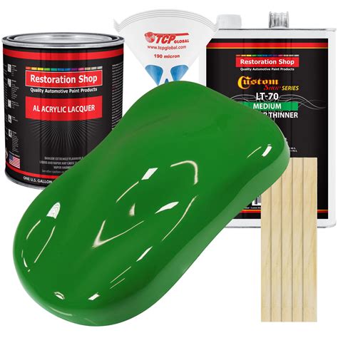 Restoration Shop - Vibrant Lime Green Acrylic Lacquer Auto Paint - Complete Gallon Paint Kit ...