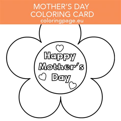 Mother’s Day Flower Card template – Coloring Page