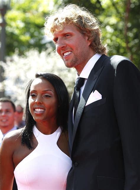 Nba Basketball Player Dirk Nowitzki Of The Dallas Mavericks And Wife Jessica Olsson Wife | Fans ...