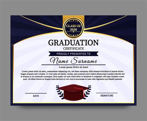 Template Certificates School Graduation General Vector Art & Graphics | freevector.com