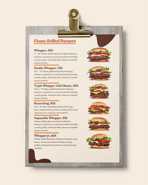 Burger King MENU on Behance