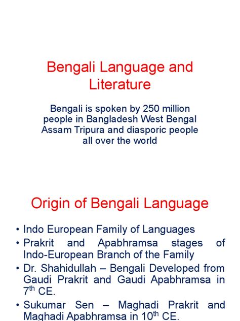 Bengali Language and Literature | PDF | South Asia