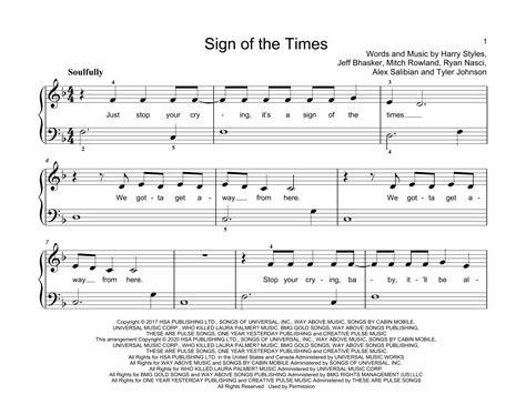 Sign Of The Times by Harry Styles Sheet Music for Educational Piano at Sheet Music Direct