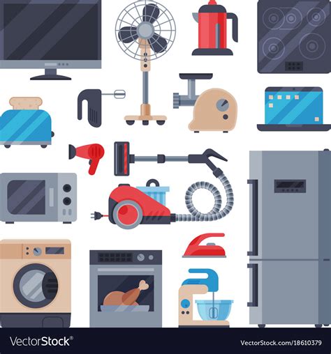 Home appliances domestic household equipment Vector Image