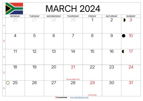 march 2024 calendar south africa with holidays | by Calendarena | Medium