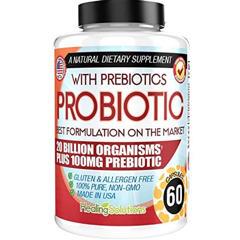 Probiotics 20 Billion CFU Plus 100mg Prebiotic Fiber, Digestive Enzyme ...