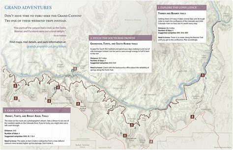 Grand Canyon Hiking Maps | Tourist Map Of English