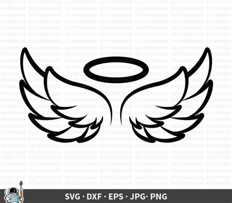 Angel Wings SVG Angel Wing Vector Angel Svg Halo Svg Angel - Etsy | Angel wings vector, Angle ...