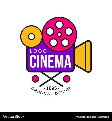 Colorful cinema or movie company logo design Vector Image