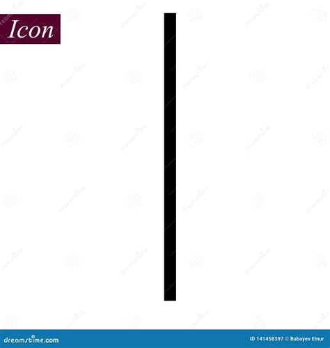 Vertical Black Line Icon on White Background. Vector Illustration ...