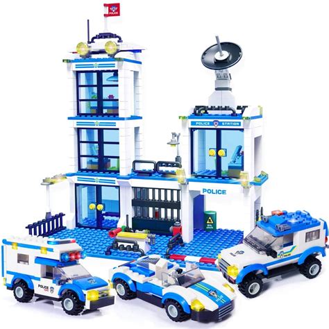 Exercise N Play 736 Pieces City Police Station Building Kit, Police Car ...