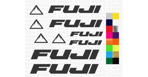 Fuji bikes logo stickers in custom colors and sizes