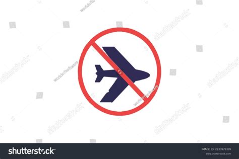 No Airplane Entry Sign Logo Stock Vector (Royalty Free) 2233979399 ...